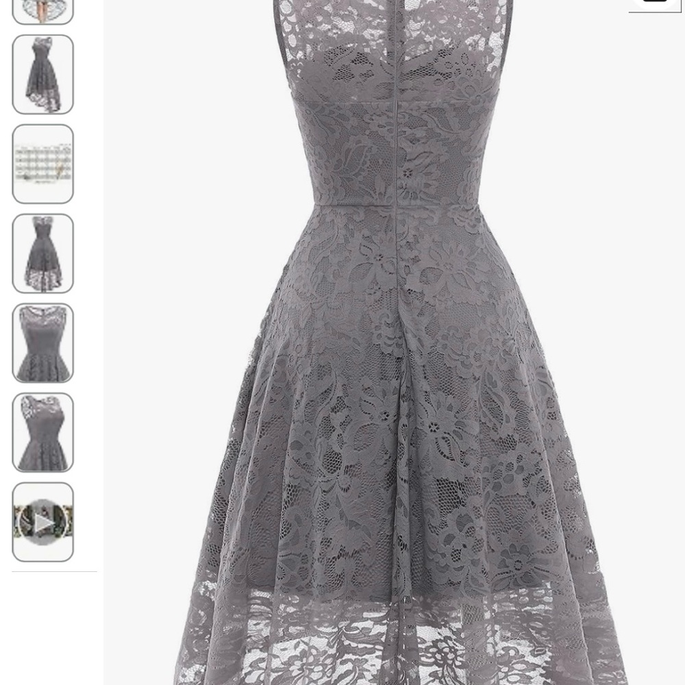 Hi-low lace dress - grey